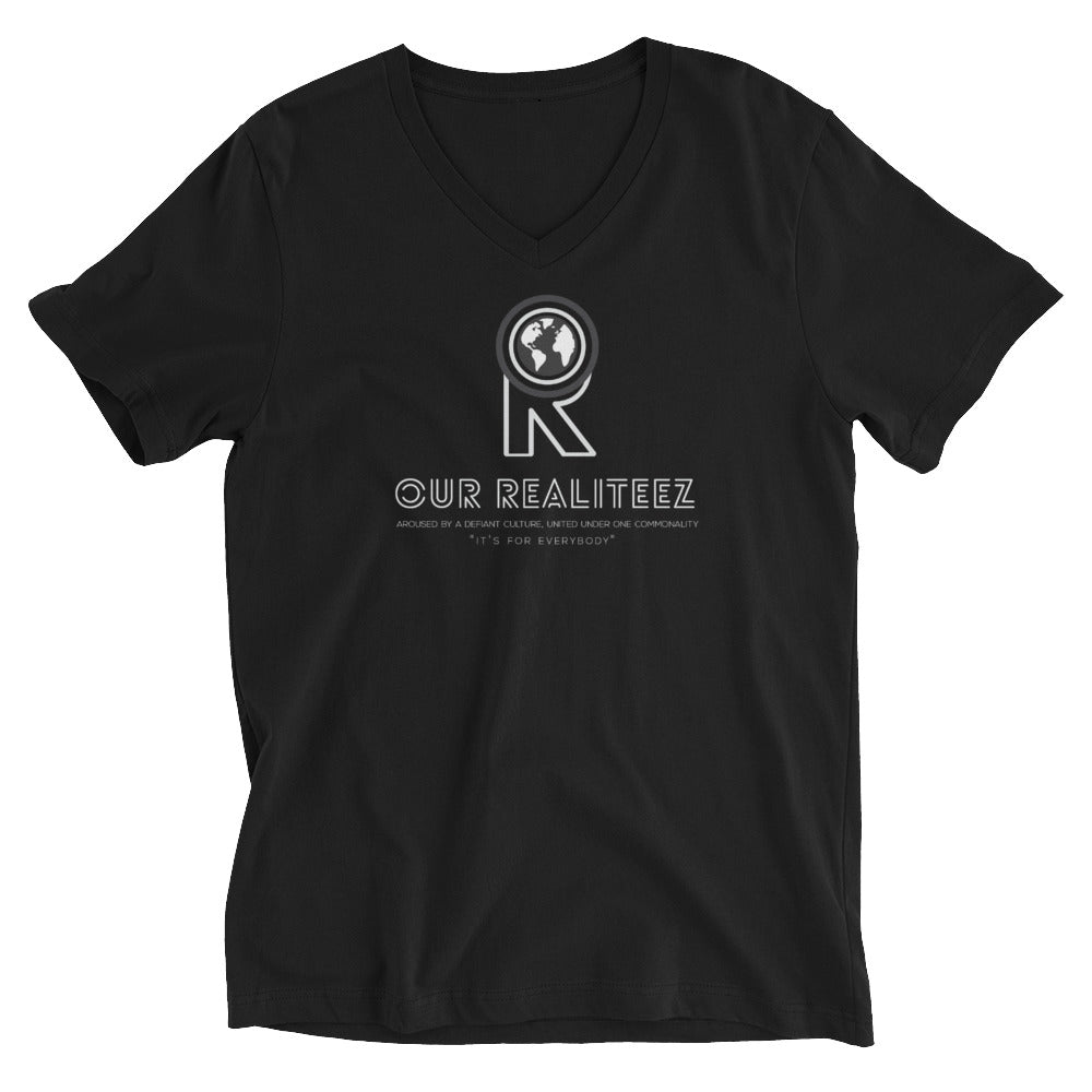 Unisex Short Sleeve V-Neck T-Shirt - Illuminated Logo on Deck