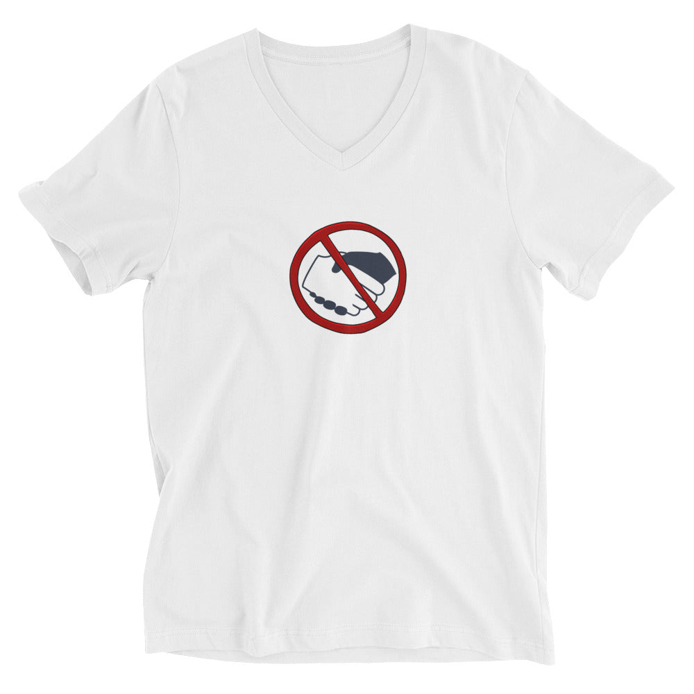 Unisex Short Sleeve V-Neck T-Shirt - No Hands