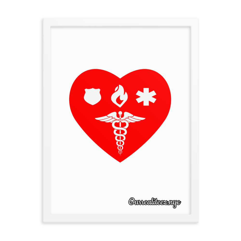 Healthcare 1st Responder Love Framed poster